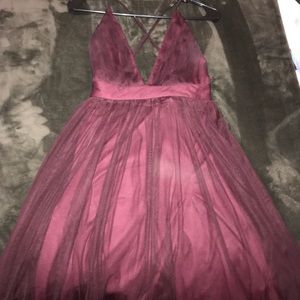 Long maroon dress